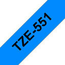 Ruban laminé Brother TZe-551 / TZE551, noir sur bleu, 24 mm x 8 m