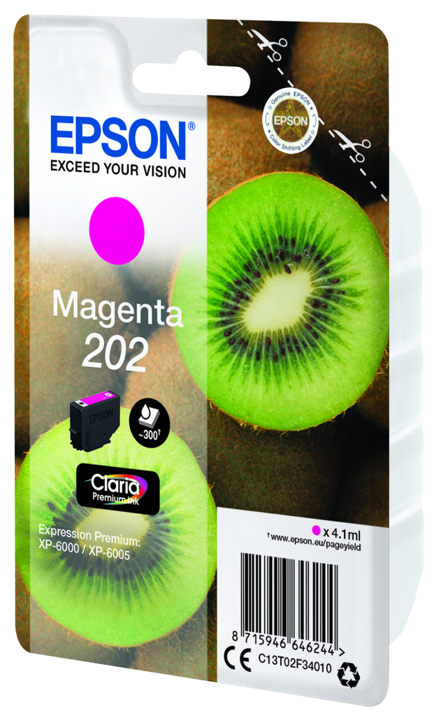 Cartouche d'encre Epson 202 / C13T02F34010 magenta, 300 pages