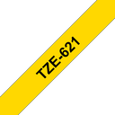 Ruban laminé Brother TZe-621 / TZE621, noir sur jaune, 9 mm x 8 m