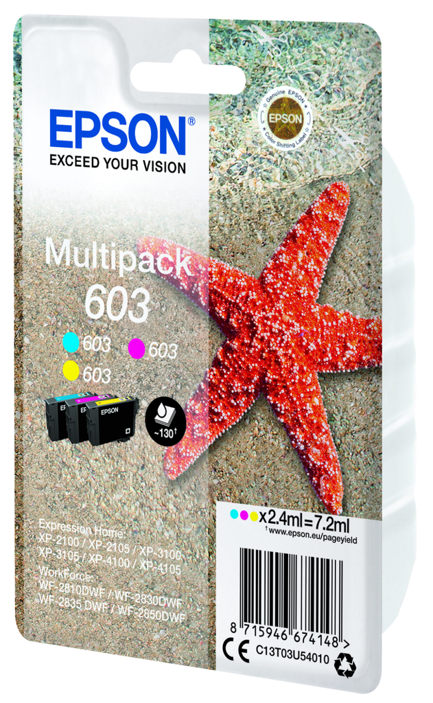 [C13T03U54010] Tintenpatrone Epson 603 / C13T03U54010 Dreifarbig, 130 Seiten