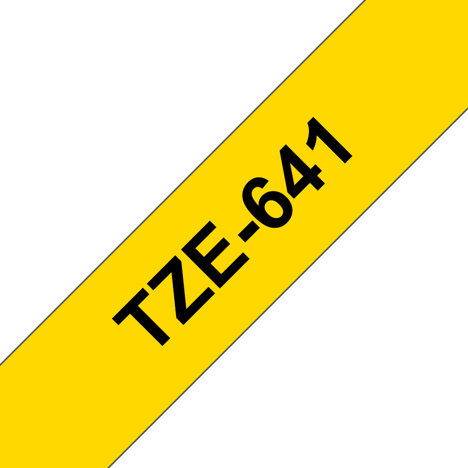 Ruban laminé Brother TZe-641 / TZE641, noir sur jaune, 18 mm x 8 m