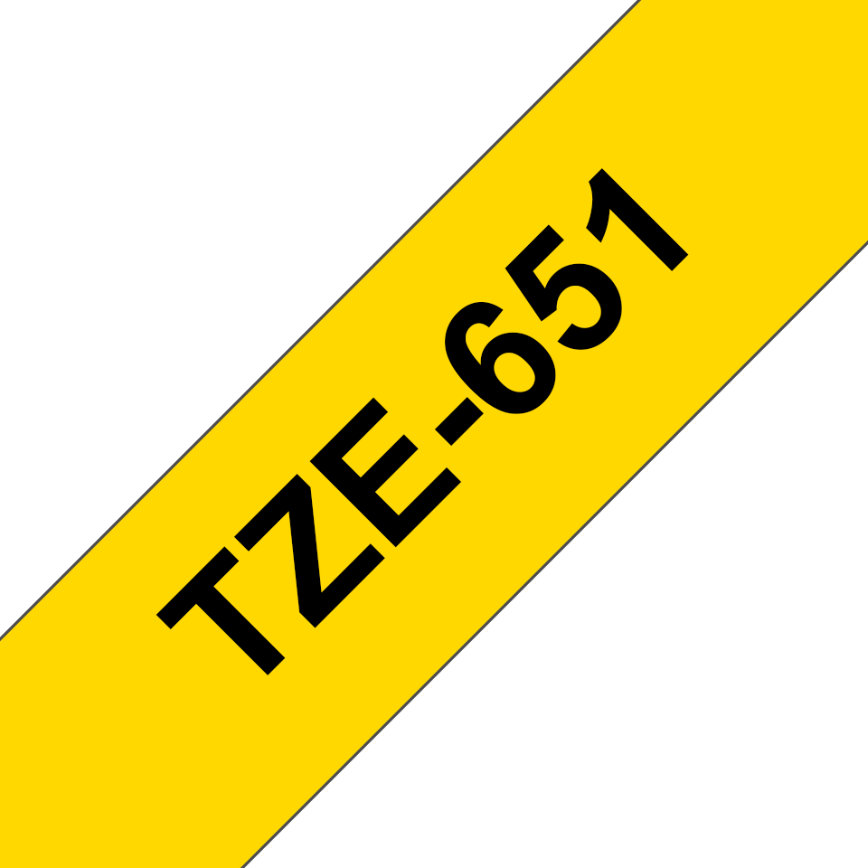 Brother TZe-651 / TZE651 laminated tape, black on yellow, 24 mm x 8 m