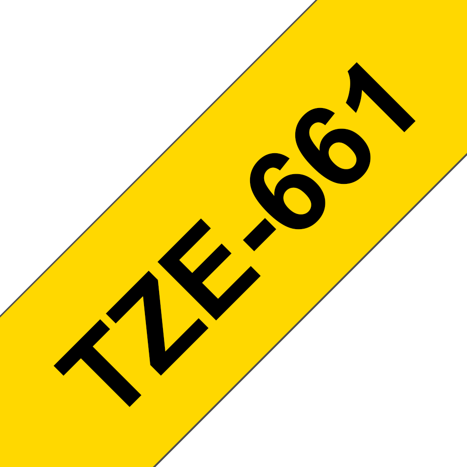 Ruban laminé Brother TZe-661 / TZE661, noir sur jaune, 36 mm x 8 m