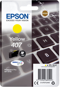 [C13T07U440] Tintenpatrone Epson 407 / C13T07U440 Gelb, 1.900 Seiten