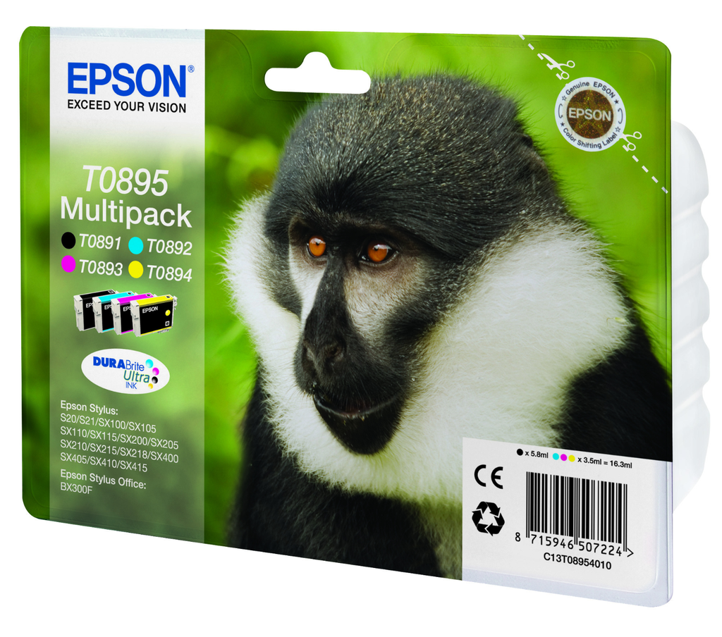 [C13T08954010] Tintenpatrone Epson T0895 / C13T08954010 4 Farben, 35 ml