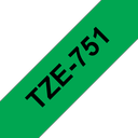 Brother TZe-751 / TZE751 laminated tape, black on green, 24 mm x 8 m