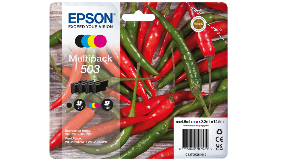 Tintenpatrone Epson 503 / C13T09Q64010 4 Farben, 210 Seiten