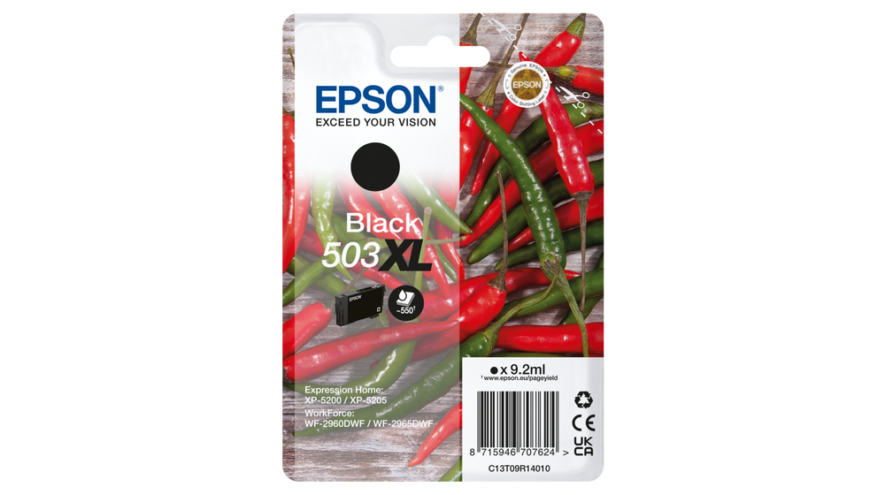 Epson 503XL / C13T09R14010 black XL ink cartridge, 550 pages