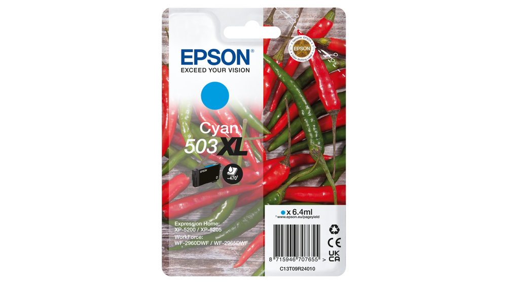 Cartouche d'encre Epson 503XL / C13T09R24010 cyan XL, 503 pages