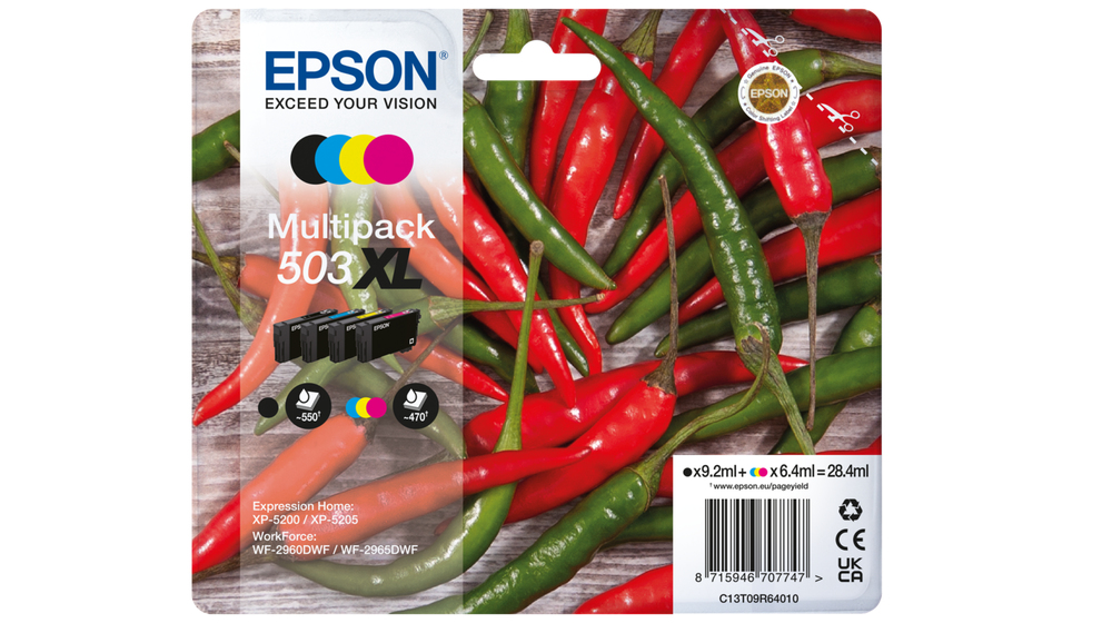 Tintenpatrone Epson 503XL / C13T09R64010 4 Farben XL, 550 Seiten