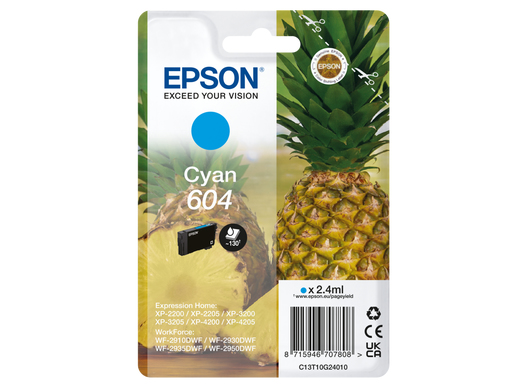 Tintenpatrone Epson T10G24 / C13T10G24010 Cyan, 130 Seiten