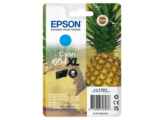Epson 604XL / C13T10H24010 cyan XL ink cartridge, 350 pages