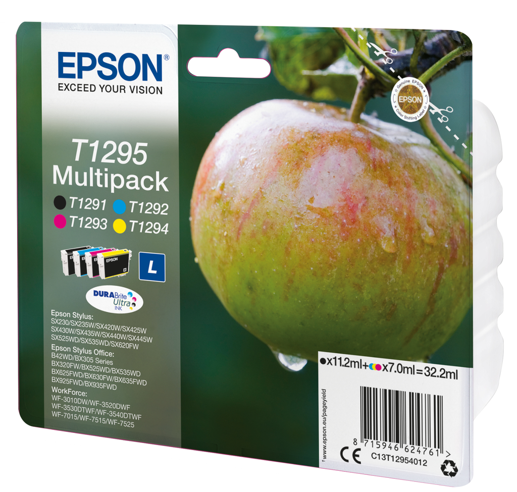 Tintenpatrone Epson T1295 / C13T12954012 4 Farben, 7 ml