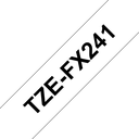 Brother TZe-FX241 / TZEFX241 flexible id tape, black on white, 18 mm x 8 m