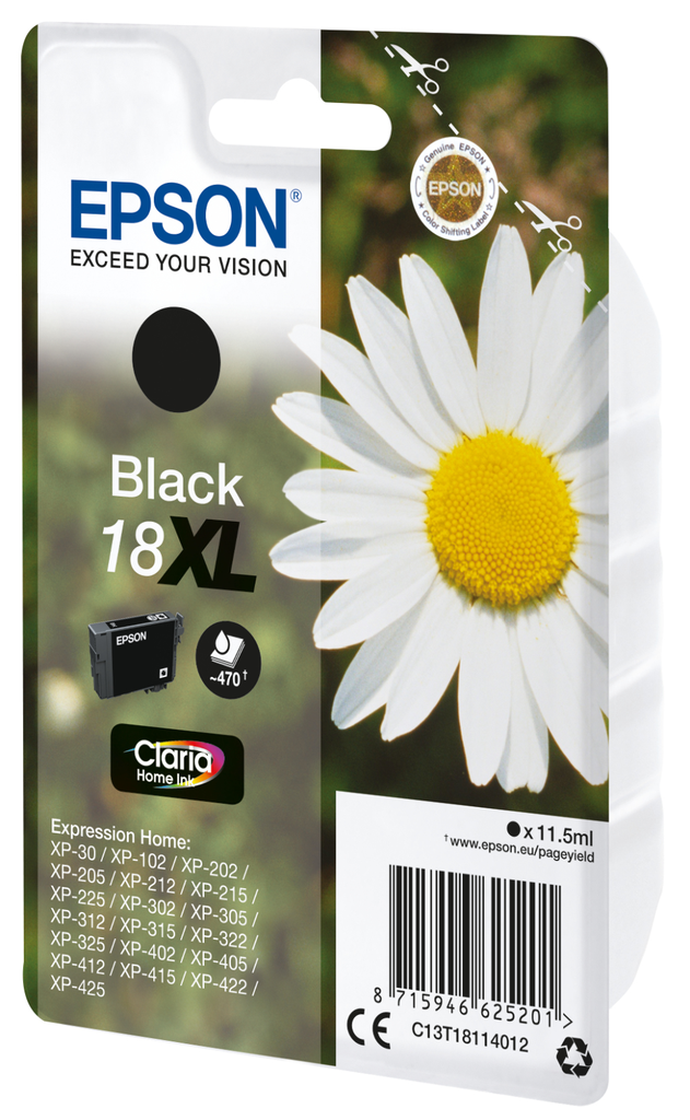 [C13T18114012] Cartouche d'encre Epson 18XL / C13T18114012 noire XL, 470 pages