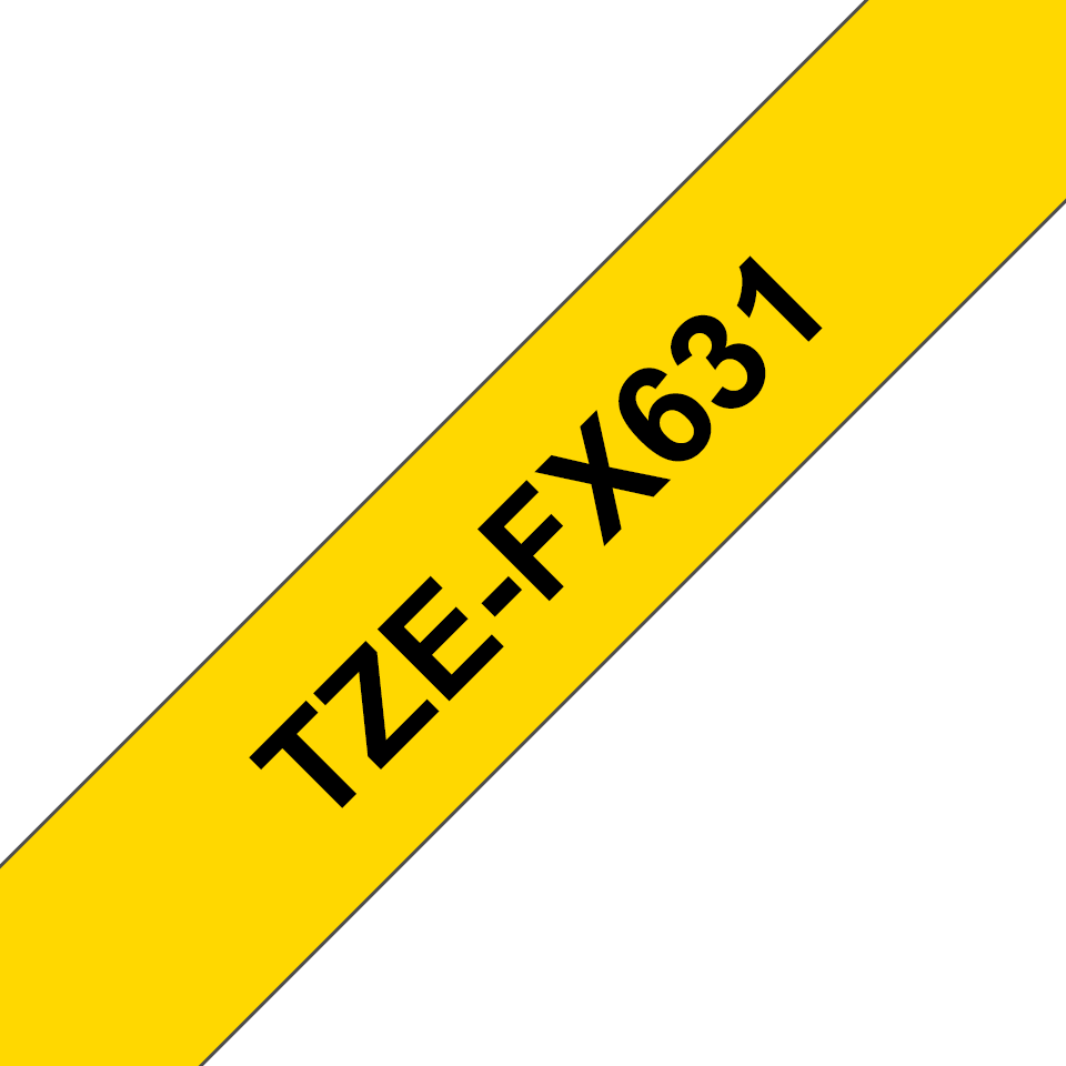Brother Flexi-Tape TZe-FX631 / TZEFX631, schwarz auf gelb, 12 mm x 8 m