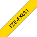 Brother Flexi-Tape TZe-FX631 / TZEFX631, schwarz auf gelb, 12 mm x 8 m