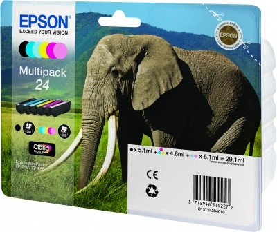 Cartouche d'encre Epson 24 / C13T24284011 4 couleurs, 51 ml