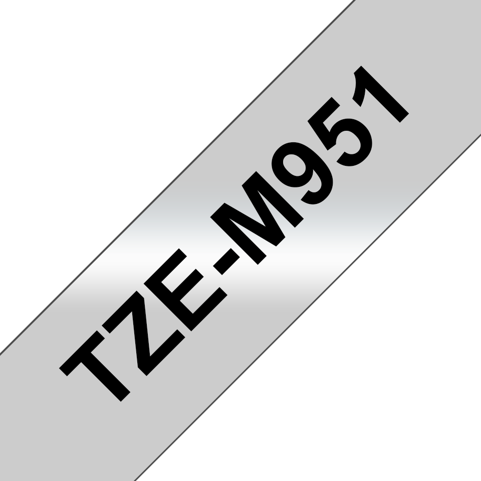 Brother Schriftband laminiert matt TZe-M951 / TZEM951, schwarz auf silber matt, 24 mm x 8 m