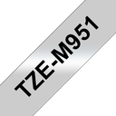 Brother Schriftband laminiert matt TZe-M951 / TZEM951, schwarz auf silber matt, 24 mm x 8 m