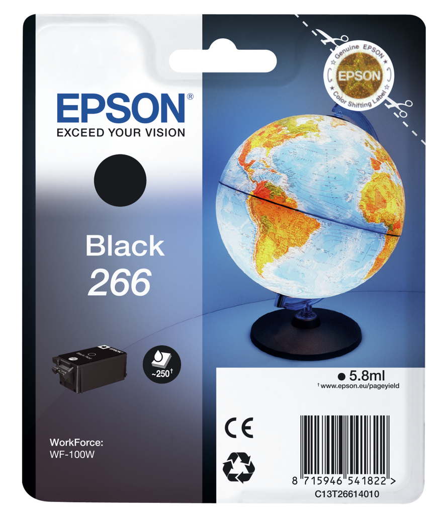 [C13T26614010] Cartouche d'encre Epson 266 / C13T26614010 noire, 250 pages