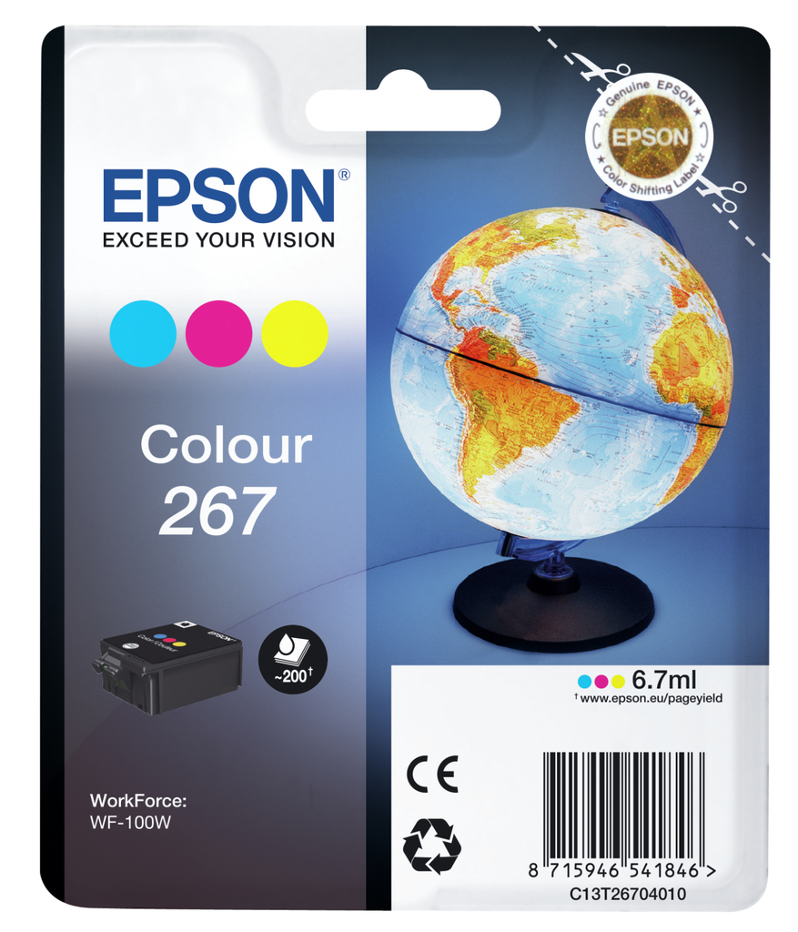 [C13T26704010] Cartouche d'encre Epson 267 / C13T26704010 3 couleurs, 200 pages