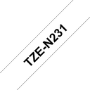 Brother Schriftband unlaminiert TZe-N231 / TZEN231, schwarz auf weiß, 12 mm x 8 m