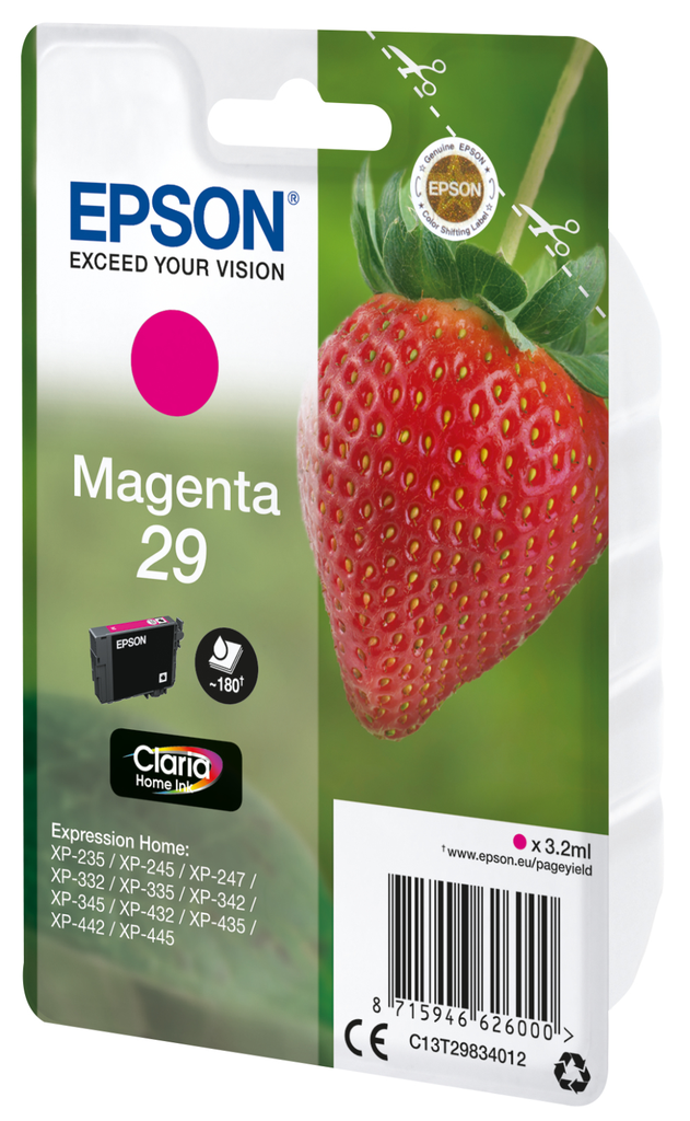 [C13T29834012] Cartouche d'encre Epson 29 / C13T29834012 magenta, 180 pages