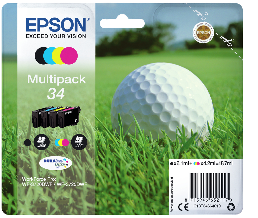 [C13T34664010] Tintenpatrone Epson 34 / C13T34664010 4 Farben, 42 ml
