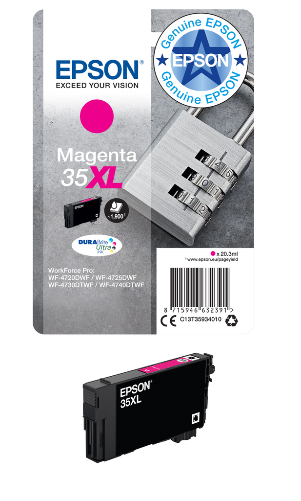 [C13T35934010] Tintenpatrone Epson 35XL / C13T35934010 Magenta XL, 1.900 Seiten