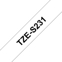 Brother Schriftband extra stark klebend TZe-S231 / TZES231, schwarz auf weiß, 12 mm x 8 m