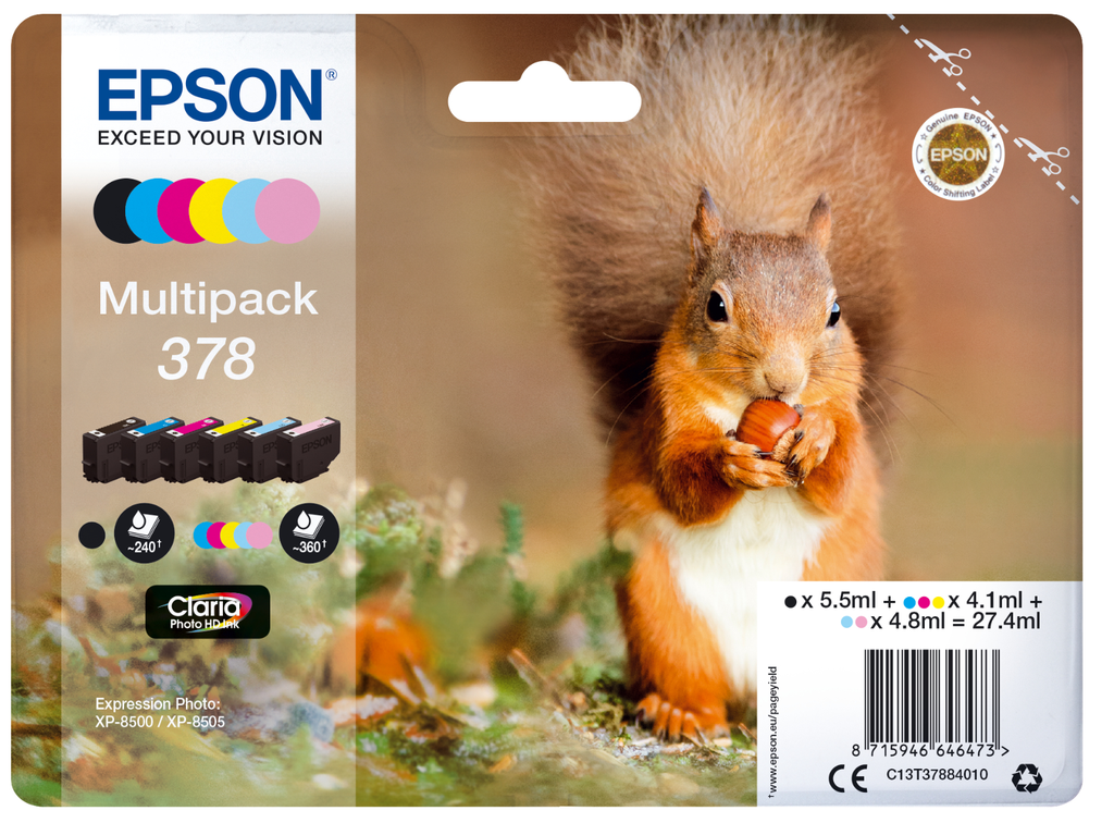 [C13T37884010] Tintenpatrone Epson 378 / C13T37884010 4 Farben, 41 ml