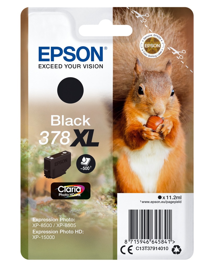 [C13T37914010] Cartouche d'encre Epson 378XL / C13T37914010 noire XL, 500 pages