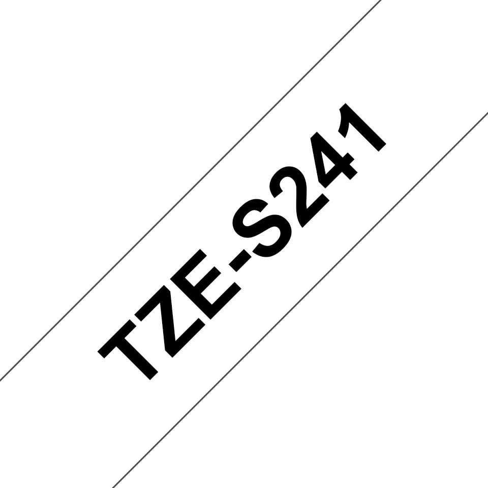 Ruban adhésif puissant Brother TZe-S241 / TZES241, noir sur blanc, 18 mm x 8 m