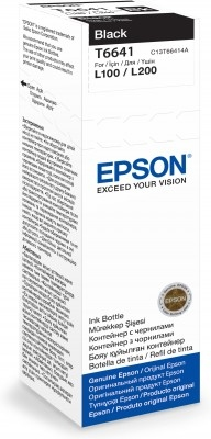 Bouteille d'encre Epson T6641 / C13T66414A noire, 70 ml