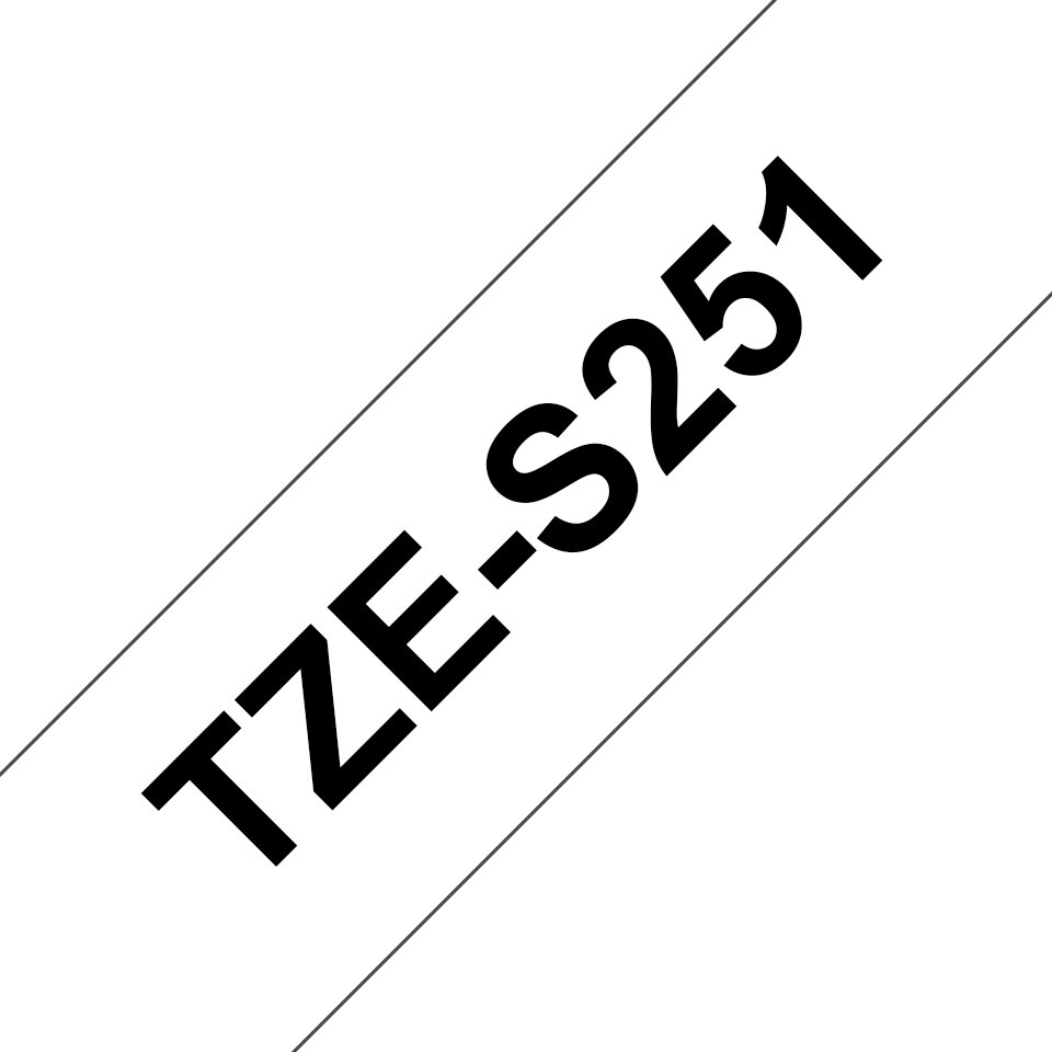 Brother Schriftband extra stark klebend TZe-S251 / TZES251, schwarz auf weiß, 24 mm x 8 m