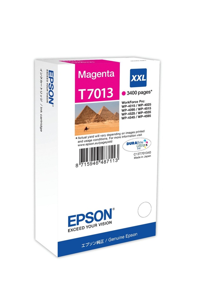 Tintenpatrone Epson T7013 / C13T70134010 Magenta XXL, 3.400 Seiten