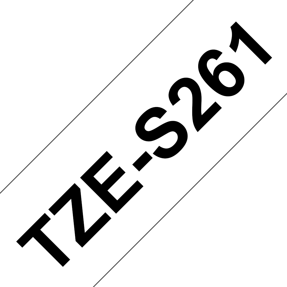 Brother Schriftband extra stark klebend TZe-S261 / TZES261, schwarz auf weiß, 36 mm x 8 m