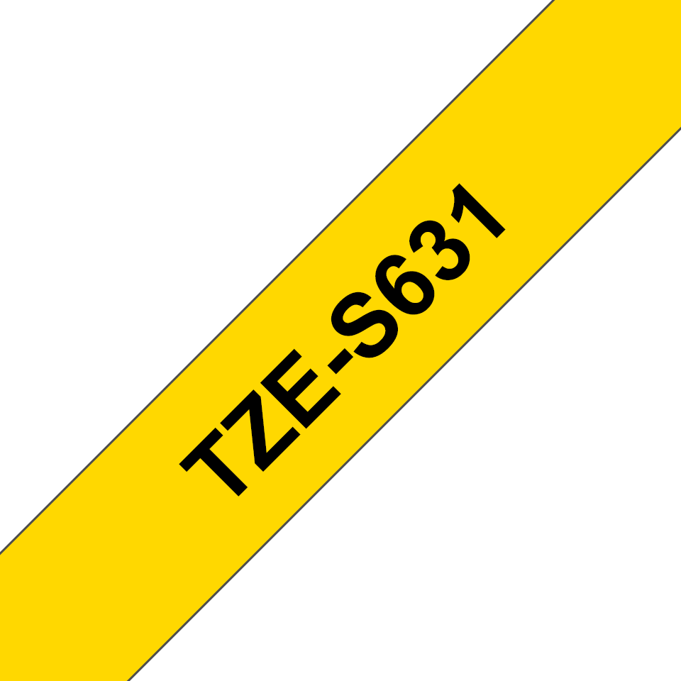 Brother TZe-S631 / TZES631 strong adhesive tape, black on yellow, 12 mm x 8 m
