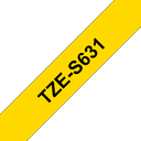 Brother Schriftband extra stark klebend TZe-S631 / TZES631, schwarz auf gelb, 12 mm x 8 m