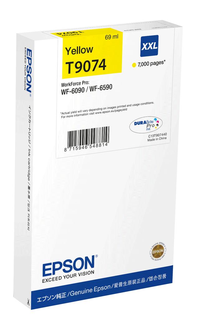 Tintenpatrone Epson T9074N / C13T90744N Gelb XXL, 7.000 Seiten
