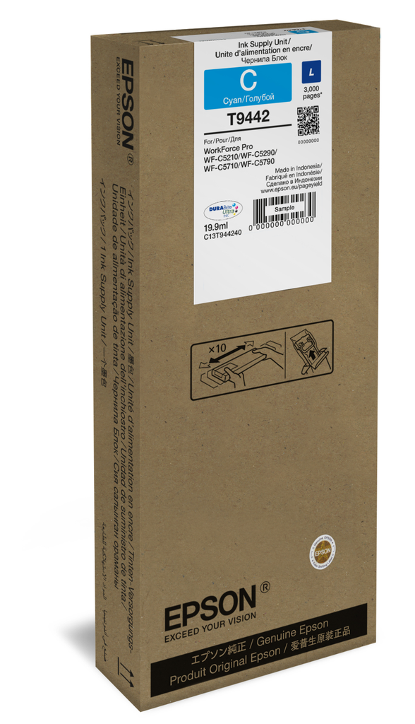 Tintenpatrone Epson T9442 / C13T944240 Cyan, 3.000 Seiten