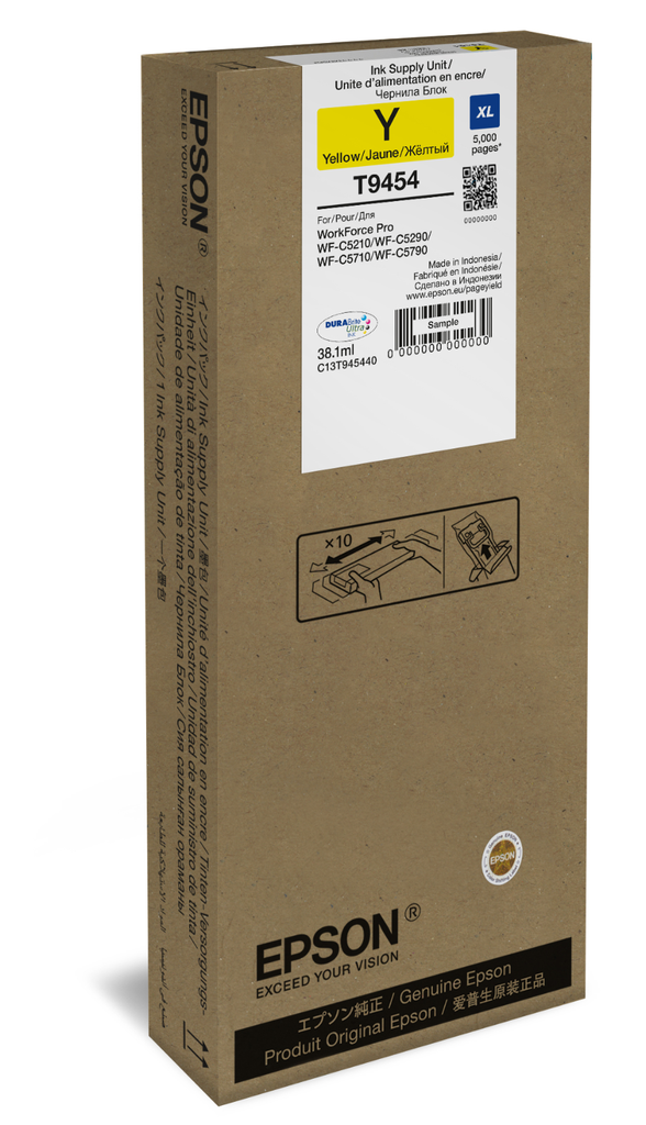 Cartouche d'encre Epson T9454 / C13T945440 jaune XL, 5 000 pages