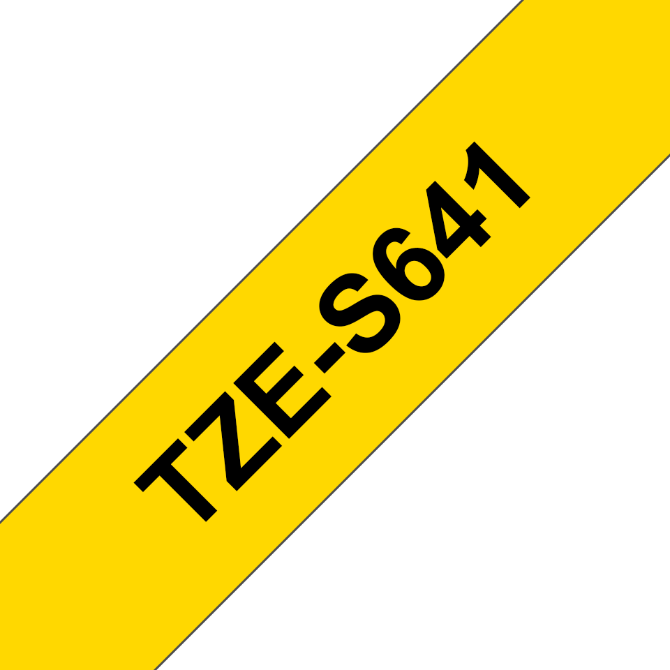 Brother TZe-S641 / TZES641 strong adhesive tape, black on yellow, 18 mm x 8 m