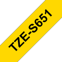 Brother Schriftband extra stark klebend TZe-S651 / TZES651, schwarz auf gelb, 24 mm x 8 m