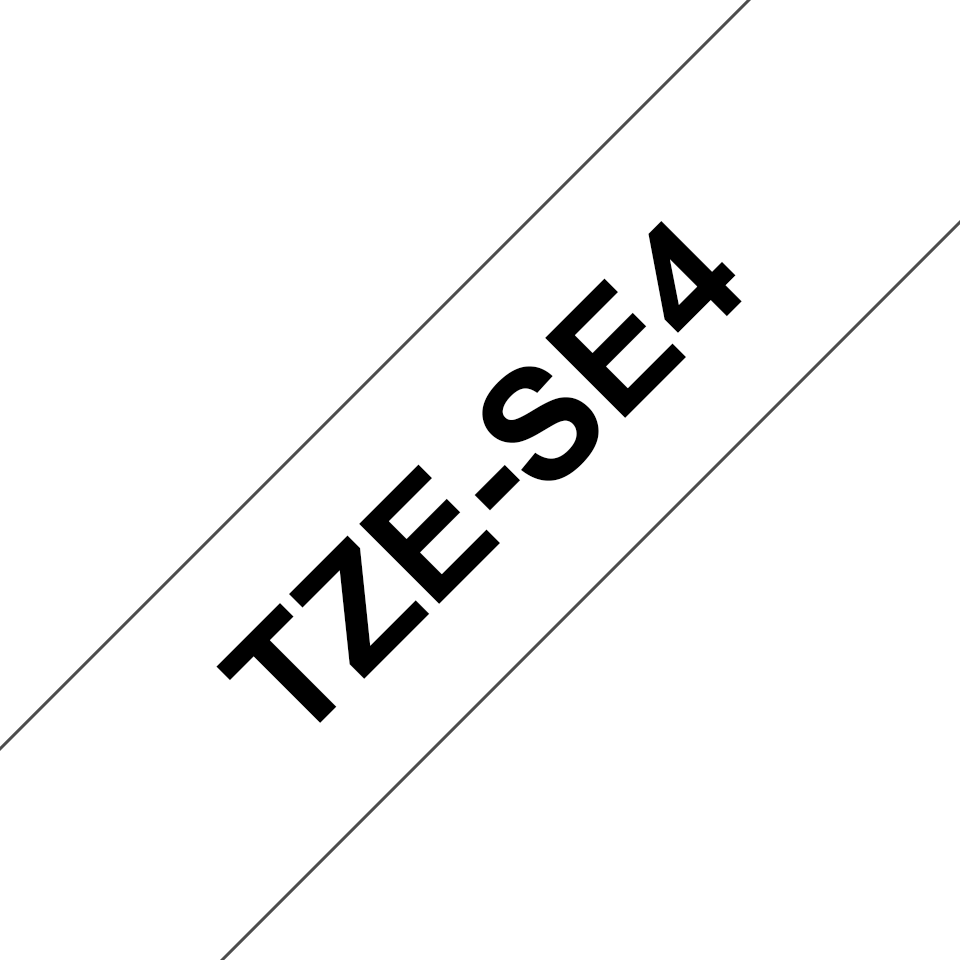 [TZESE4] Brother TZe-SE4 / TZESE4 security tape, black on white, 18 mm x 8 m