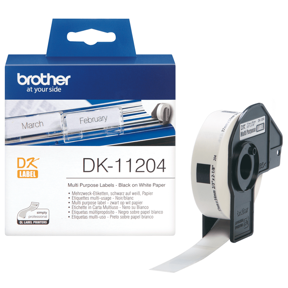 [DK11204] Brother Einzeletiketten DK-11204 / DK11204, schwarz auf weiß, 17 x 54 mm, 400 Etiketten