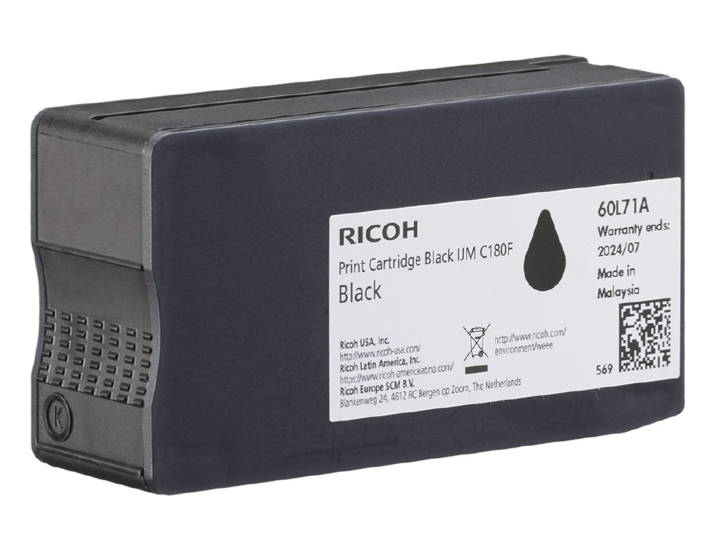 [408517] Ricoh C180BK / 408517 black ink cartridge, 2,000 pages
