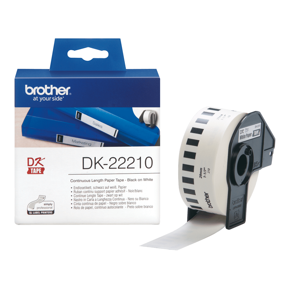[DK22210] Brother DK-22210 / DK22210 continuous paper roll, black on white, 29 mm x 30.48 m