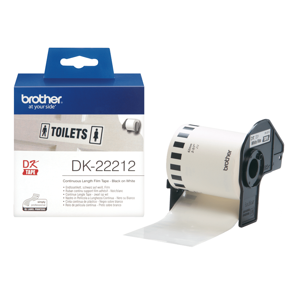 [DK22212] Brother DK-22212 / DK22212 continuous film roll, black on white, 62 mm x 15.24 m